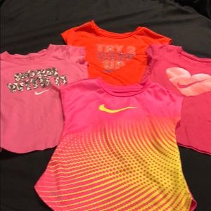 4 Nike girls size 4T shirt sleeve shirts